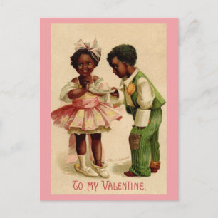 Vintage afroamerikanisches Paar zum Valentinstag Postkarte