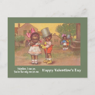 Vintage afroamerikanisches Valentinstag-Geschenk a Postkarte