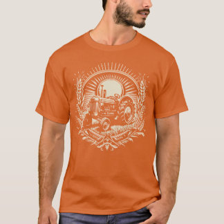 Vintage-Agriculturtraktoren-Rundemblem T-Shirt