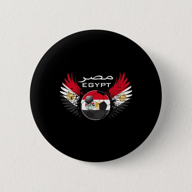 Vintage-Ägypten-Fußballfans-Trikot  Button (Vorderseite)
