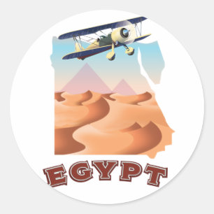 Vintage-Ägypten-Karte Reiseposter Runder Aufkleber