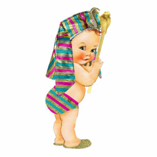 Vintage ägyptische Kinderstatuette Freistehende Fotoskulptur