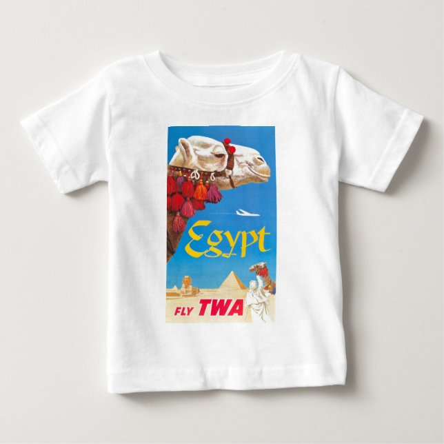 Vintage ägyptische Luftreisewerbung Baby T-shirt (Vorderseite)