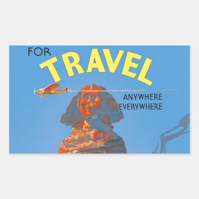 Vintage ägyptische Luftreisewerbung Rechteckiger Aufkleber (Vorderseite)