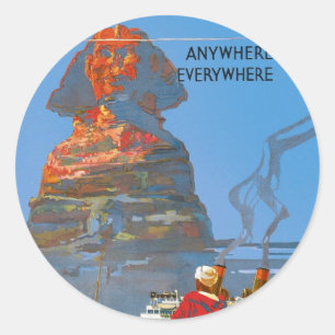 Vintage ägyptische Luftreisewerbung Runder Aufkleber