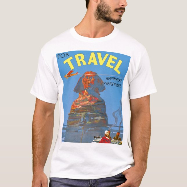 Vintage ägyptische Luftreisewerbung T-Shirt (Vorderseite)