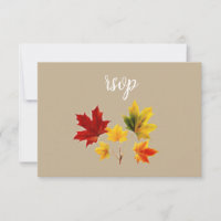 Vintage-Ahornblätter-RSVP-Karte