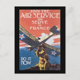 Vintage Air Service Rekrutierung Postkarte
