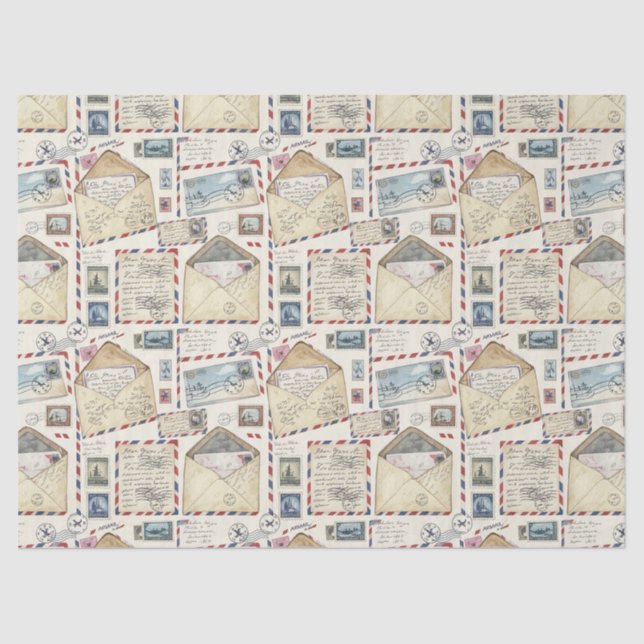 Vintage Airmail-Abenteuer (2) Seidenpapier (Vorderseite)