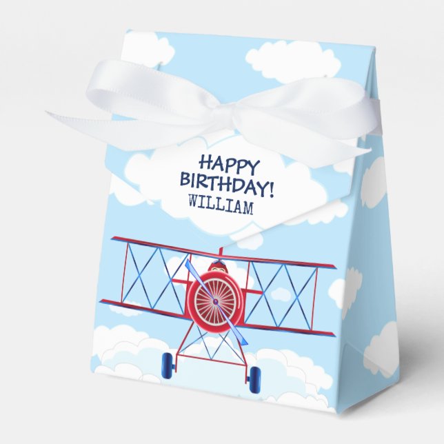 Vintage Airplane Airshow Geburtstagspartei Geschenkschachtel (Vorderseite)