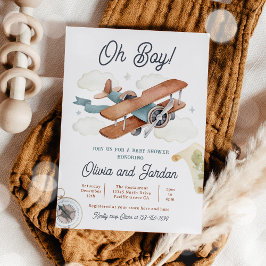 Vintage Airplane Boy Travel Baby Dusche Einladung