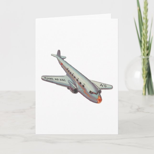 Vintage Airplane Valentine Feiertagskarte (Vorderseite)