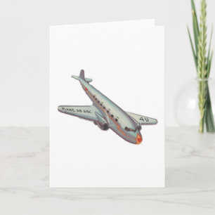 Vintage Airplane Valentine Feiertagskarte