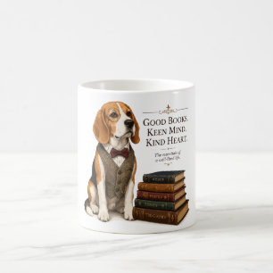 Vintage-akademischer Beagle-Bibliothekar-Kunst Kaffeetasse