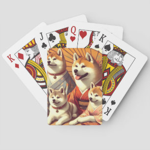 Vintage-Akita-Hunde-Gemälde Spielkarten