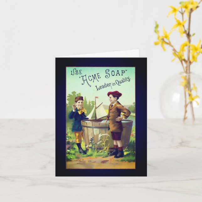 Vintage Akkordeon-Seife-Anzeigenkarte Karte (Gelbe Blume)