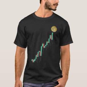 Vintage-Aktienchart Dogecoin DOGE zum Mond Cryp T-Shirt