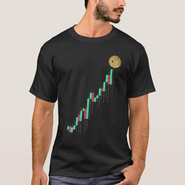 Vintage Aktienkarte Dogecoin-DOSIS zur Mondkryptog T-Shirt (Vorderseite)