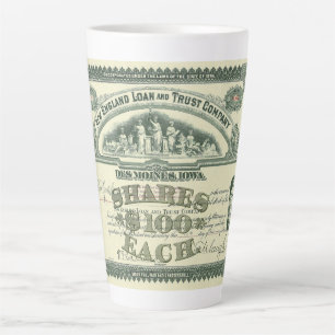 Vintage-Aktienzertifikat Unternehmensfinanzierung Milchtasse