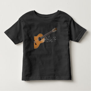 Vintage Akustikgitarre-grafische Noten Kleinkind T-shirt