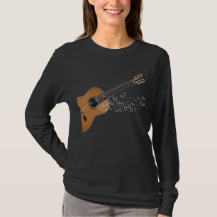 Vintage Akustikgitarre-grafische Noten T-Shirt