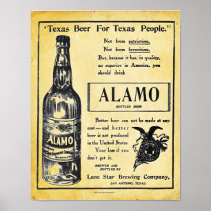 Vintage Alamo-Bierposter-Druck Poster