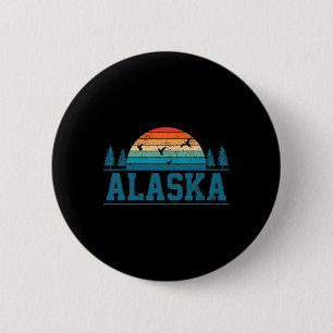 Vintage Alaska Enten Gänse Jagd Retro Geschenk Button