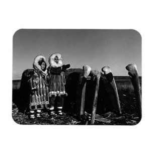 Vintage Alaska Fell bekleideter Eskimo arktischer Magnet