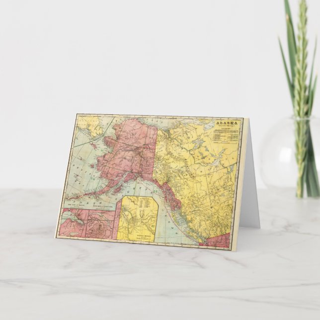 Vintage Alaska-Karte Karte (Vorderseite)