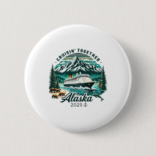 Vintage-Alaska-Kreuzfahrt-Abenteuer 2025 Retro-Fam Button
