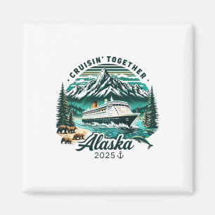 Vintage-Alaska-Kreuzfahrt-Abenteuer 2025 Retro-Fam Magnet
