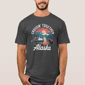 Vintage-Alaska-Kreuzfahrt-Abenteuer Retro-Szenen-R T-Shirt