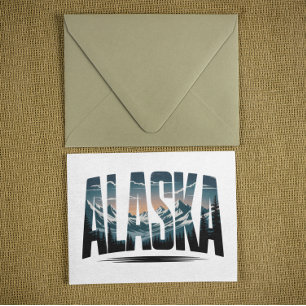 Vintage-Alaska-Outdoor-Abenteuer-Schriftzug Postkarte