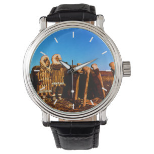 Vintage Alaska Pelzbekleideter Eskimo arktischer R Armbanduhr