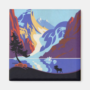 Vintage-Alaska-Reiseposter, Atlin und der Yukon Magnet