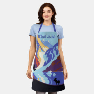 Vintage-Alaska-Reiseposter, Atlin und der Yukon Schürze