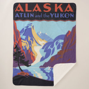 Vintage-Alaska-Reiseposter, Atlin und der Yukon Sherpadecke