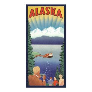 Vintage-Alaska-Reiseposter-Kunst, landschaftliche Fotodruck