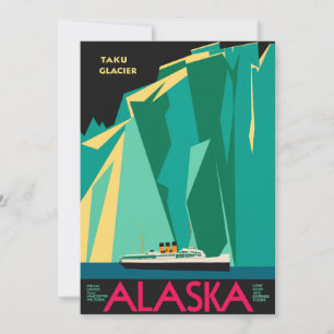 Vintage-Alaska-Reiseposter-Kunst, Taku-Gletscher
