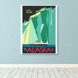 Vintage-Alaska-Reiseposter-Kunst, Taku-Gletscher Leinwanddruck