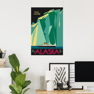 Vintage-Alaska-Reiseposter-Kunst, Taku-Gletscher Poster