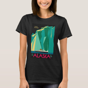 Vintage-Alaska-Reiseposter-Kunst, Taku-Gletscher T-Shirt