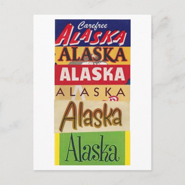 Vintage Alaska Travel Poster Postkarte (Vorderseite)