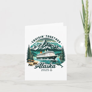 Vintage Alaskan Cruise Adventure 2025 Retro-Famili Karte