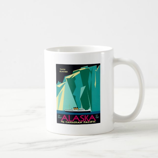 Vintage alaskische Reise Kaffeetasse (Rechts)