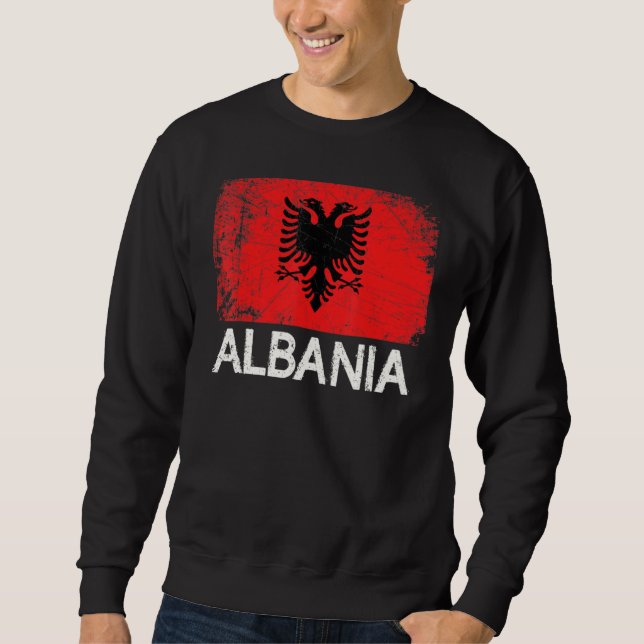 Vintage albanische Flagge Sweatshirt (Vorderseite)