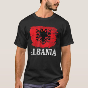 Vintage albanische Flagge T-Shirt