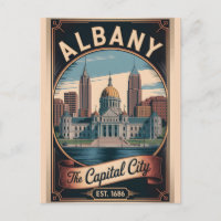 Vintage Albany New York Retro-Reiseposter