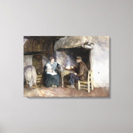 Vintage Albert Neuhuys-Bauernfamilie zum Mittagess Leinwanddruck