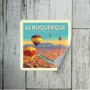 Vintage Albuquerque New Mexico Quadratischer Aufkleber